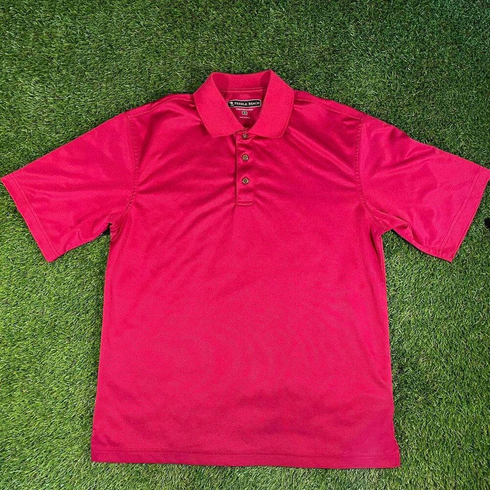 Pebble Beach Performance pink golf polo shirt size M